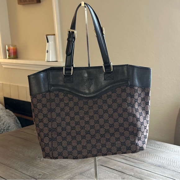 Gucci Handbags - 💎AUTHENTIC GUCCI 
Monogram Crest Tote Brown💎